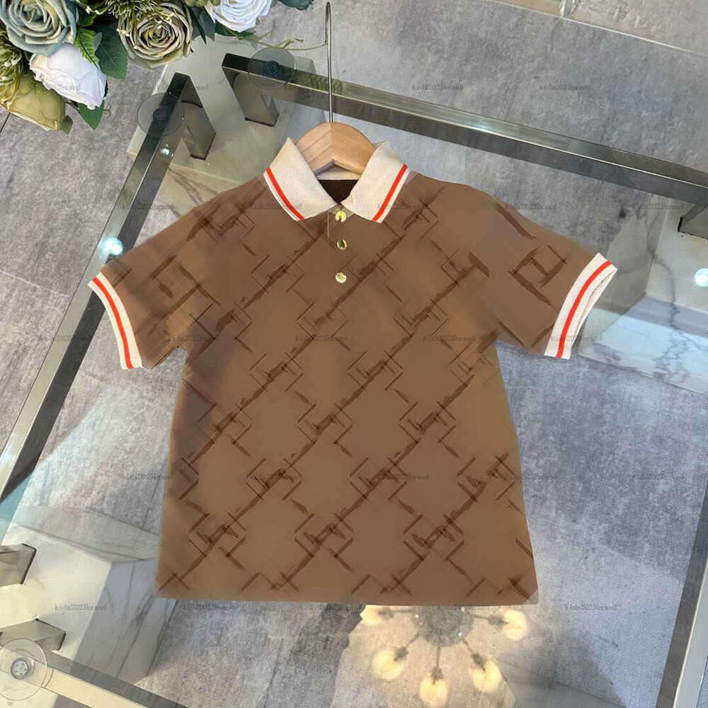 New child Short sleeve Polo shirt baby lapel tee kids designer clothes Stitched stripes boys girls T-shirts