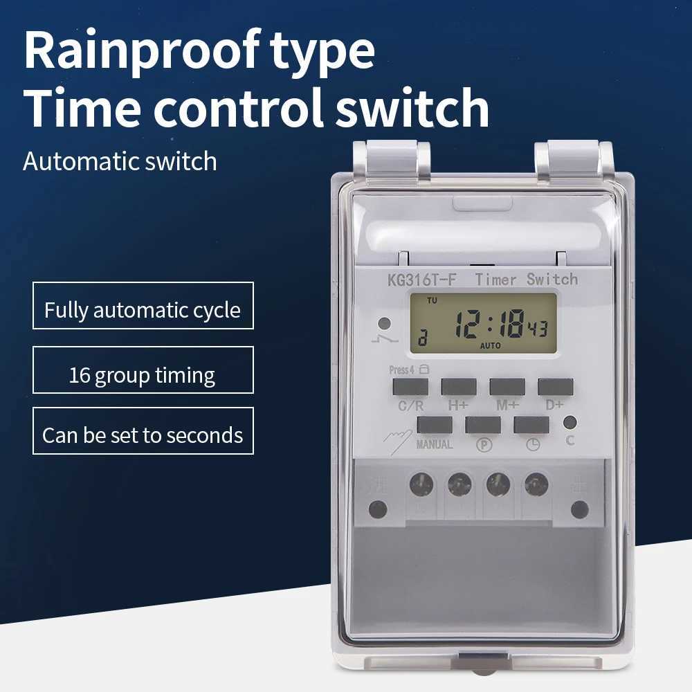Autatic Digital Timer Switch Relay 168 Hours Weekly 7 Days Programmable Timer Controllor With Outdoor Waterproof Box 220V 30A C251209-image-1087828967