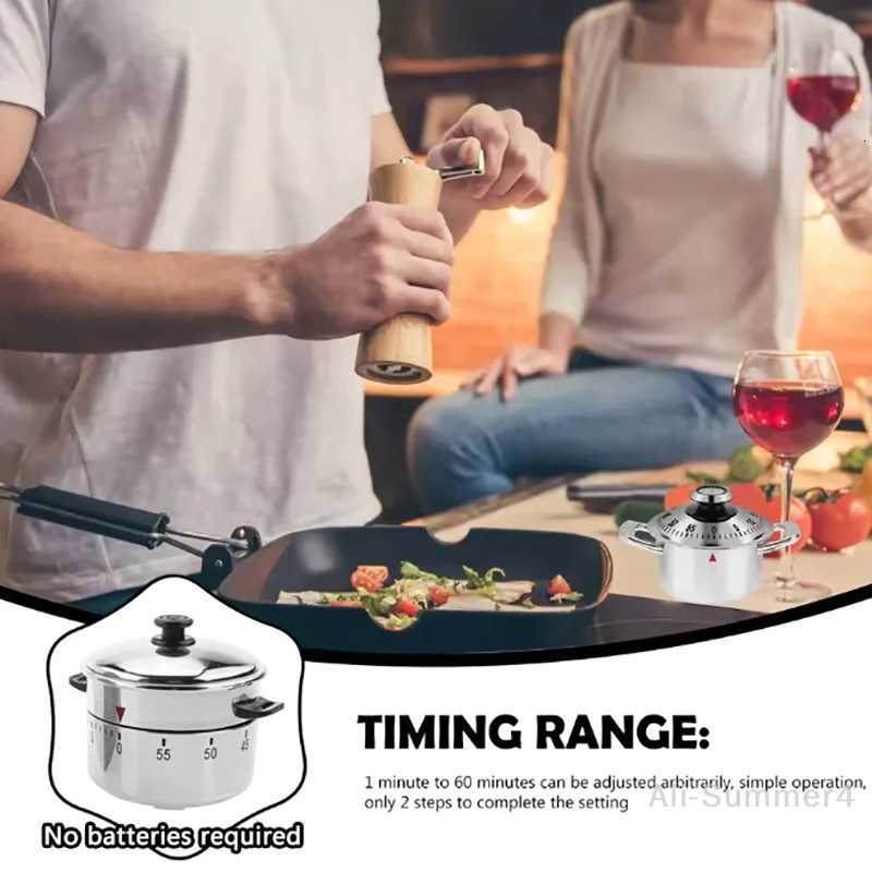 Kitchen Timer Stainless Steel 60 Minutes Mechanical Timer Kitchen Cooking Countdown Reminder Time Manager Household Kitchen Tool C251209-image-1087828899