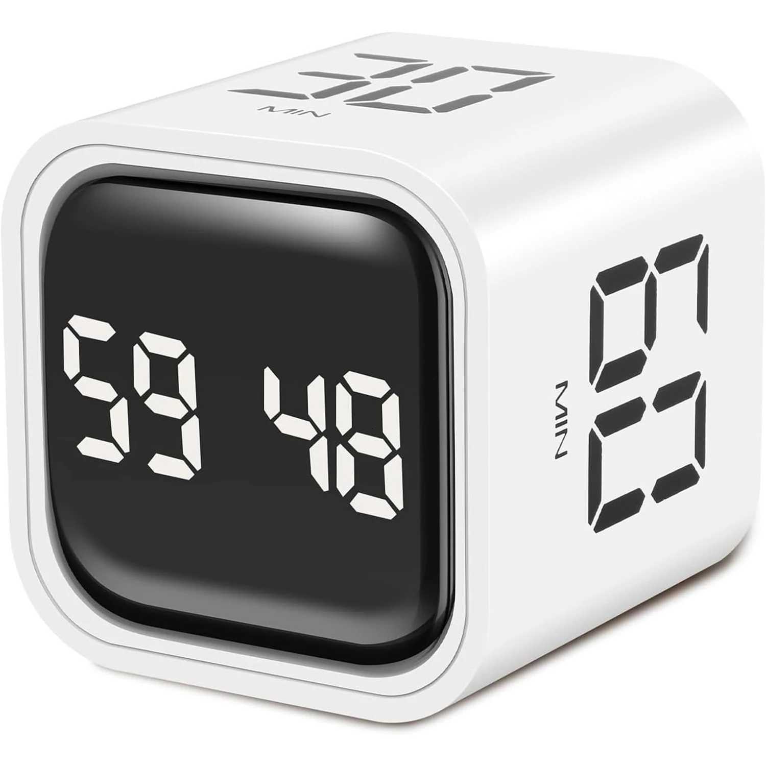 Smart Rotation Timer with 5/10/30/60 Minute Presets Countdown - Perfect for Tasks Work Study Kitchen - Silent Vibrate C251209-image-1087828805