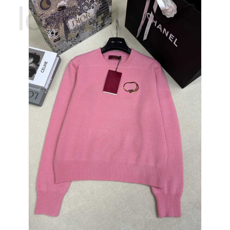 Women's Knits & Tees Designer Brand 2024 New Wool Sweater, Embroidered Gold Letter Style R2CH