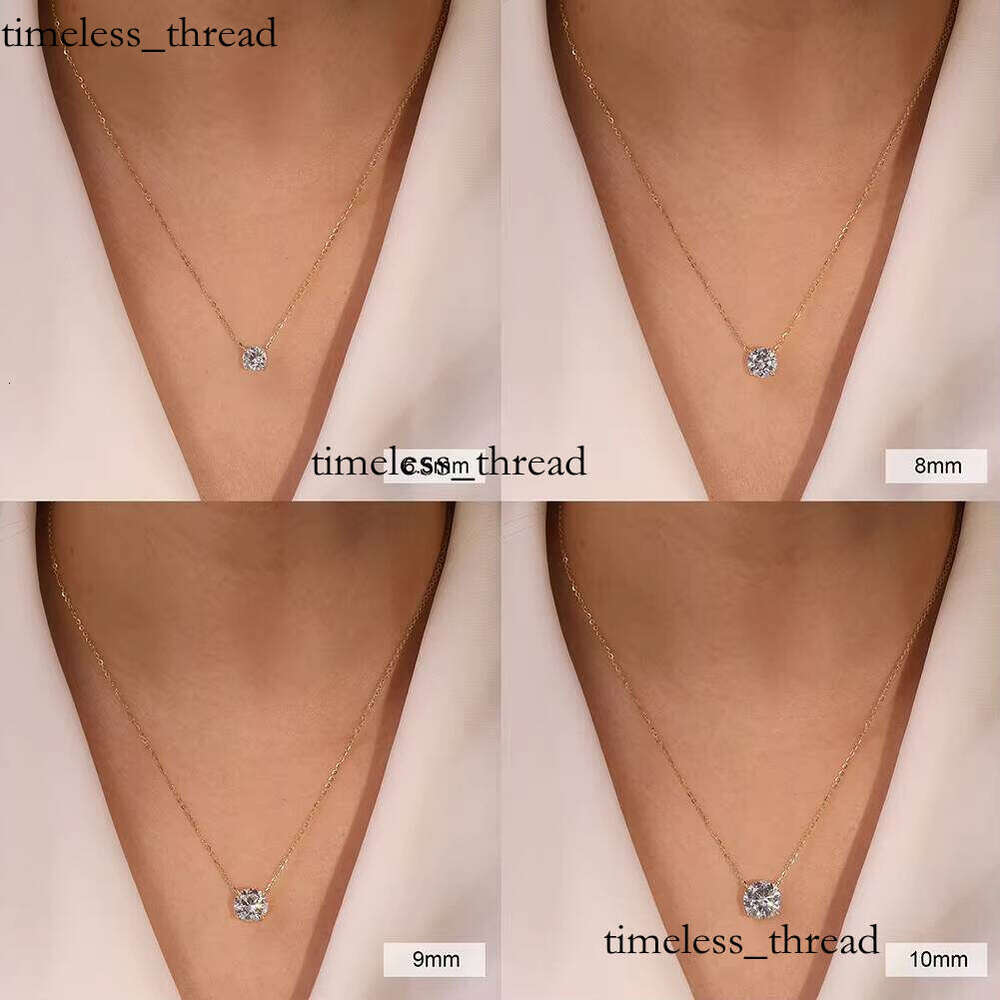 SMON05 RINNTIN Luxury Women's D Color VVS Moissanite Charm 14k Gold Plated & 925 Sterling Silver Necklace