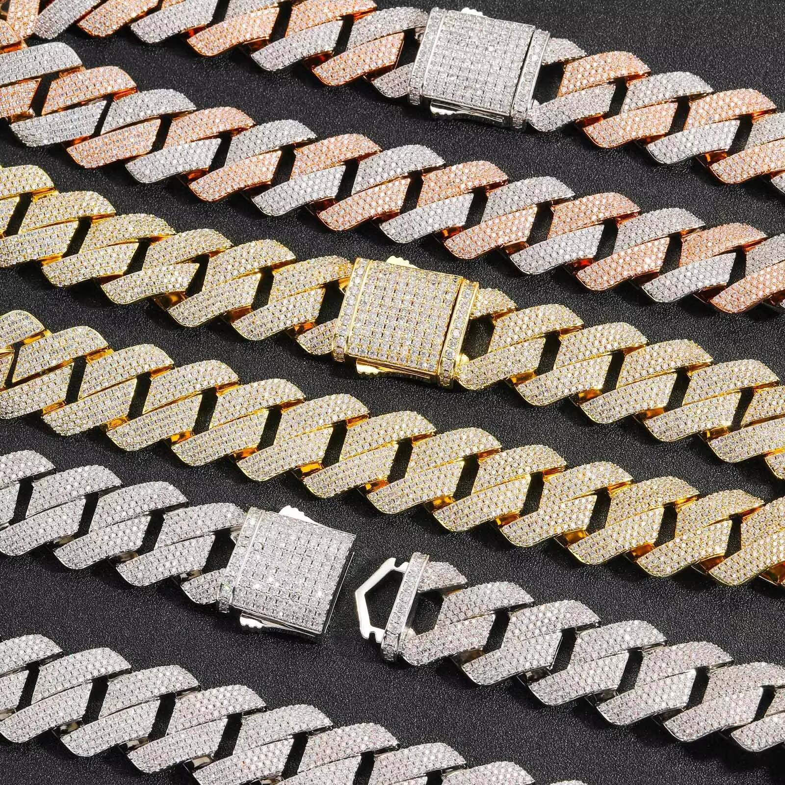 14k Gold Luxury GRA Certified VVS Moissanite Hip Hop Cuban Chain Necklace for Men Customized Fine Wedding Anniversary Gift