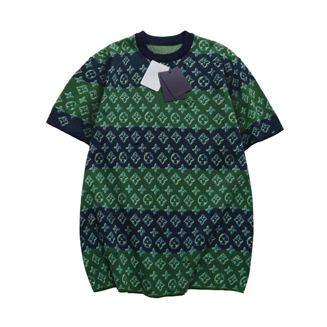 Mens T Shirts Round-neck Knitted Designers T Shirt Knit Short Sleeve Shirt Summer Casual Fashion Tee