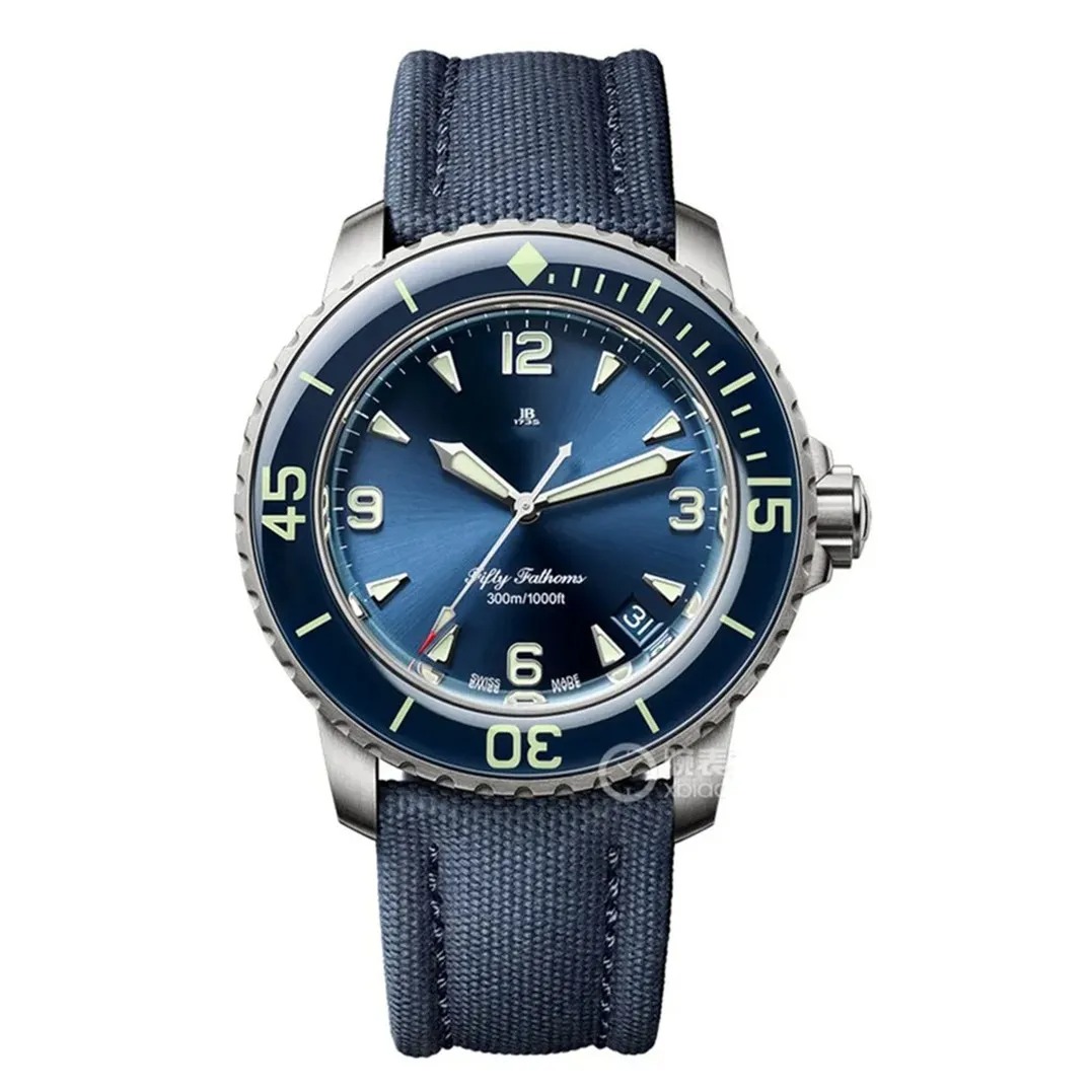 U1 Top AAA ST9 Blancp Fifty Fathoms 5007 Automatic Mechanical Watches 45MM Sapphire Designer Movement AAA Luxury Mens Watch Montre Relojes Super Clo