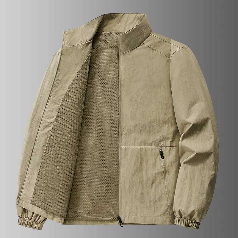 Mens jacket spring and autumn thin casual sports jacket windproof jacket 2025 new workwear outdoor assault jacket top W251209