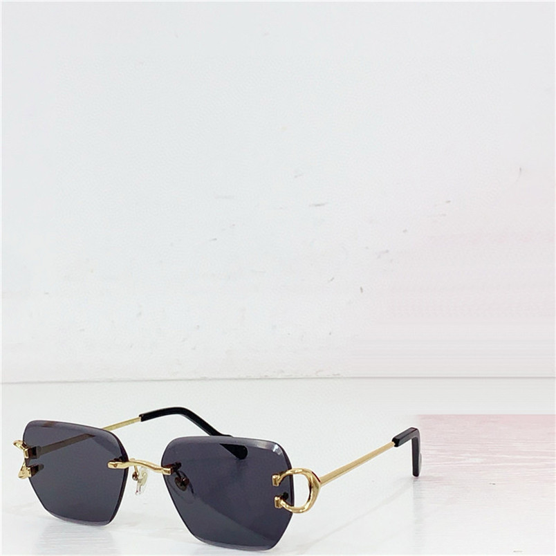 New fashion design butterfly sunglasses 0597 metal frame rimless lens simple and popular style versatile outdoor UV400 protection eyewear
