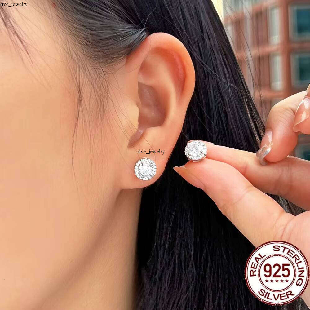 6mm Round Brilliant Cut VVS Moissanite Genuine 925 Sterling Silver Small Women's Jewelry Stud Earrings