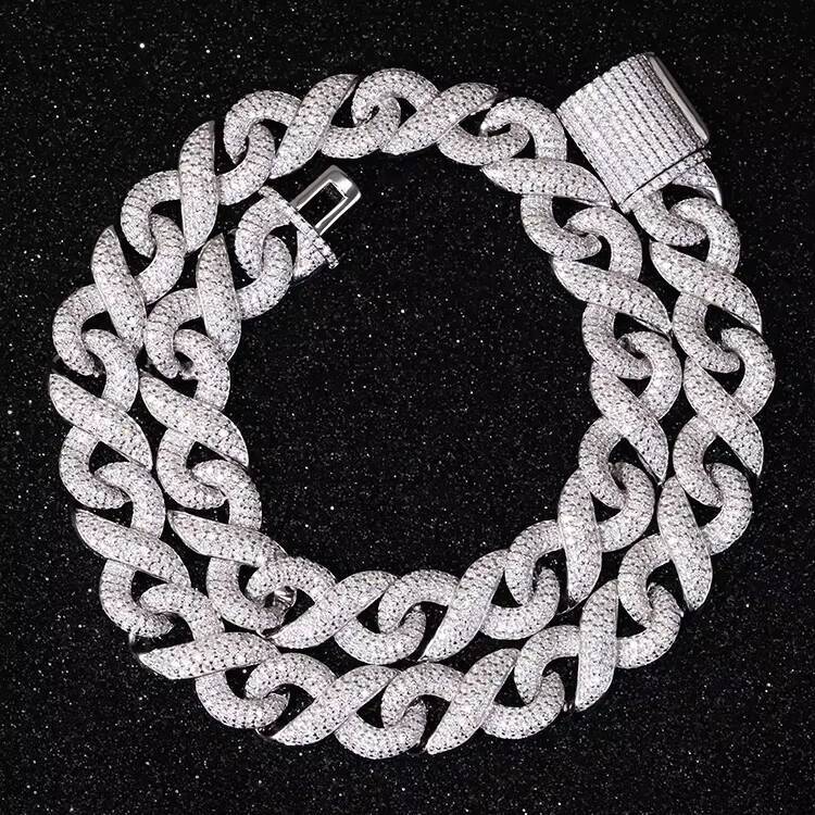 925 Silver Customized Diamond Necklaces IGI Certified Diamond Hip Hop Cuban Chain VVS Diamond Chain Fine Jewelry for Men