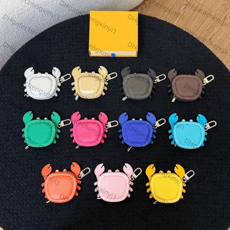 Designer Leather Keychains Bag Women Luxury clasp for Crab Pouch Fashion Bag Leather Coin Purse Accessories Key Chain ring