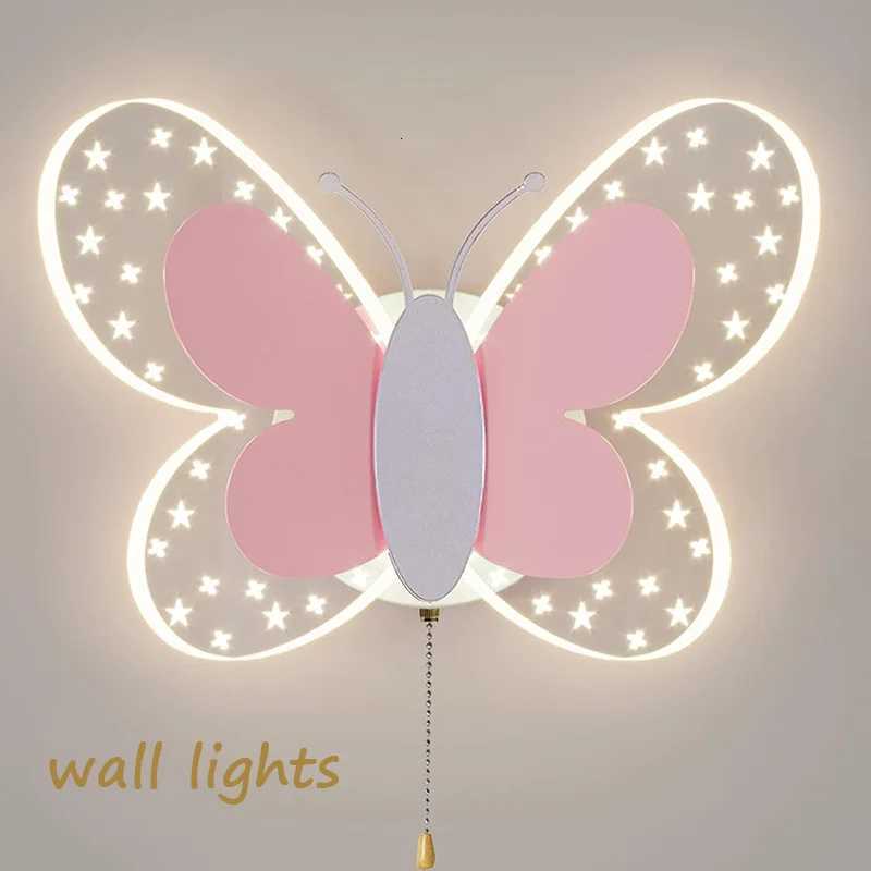 2 pièces papillon LED applique murale acrylique moderne créatif appliques tricolores décor élégant chambre d'enfant chambre applique murale M2512