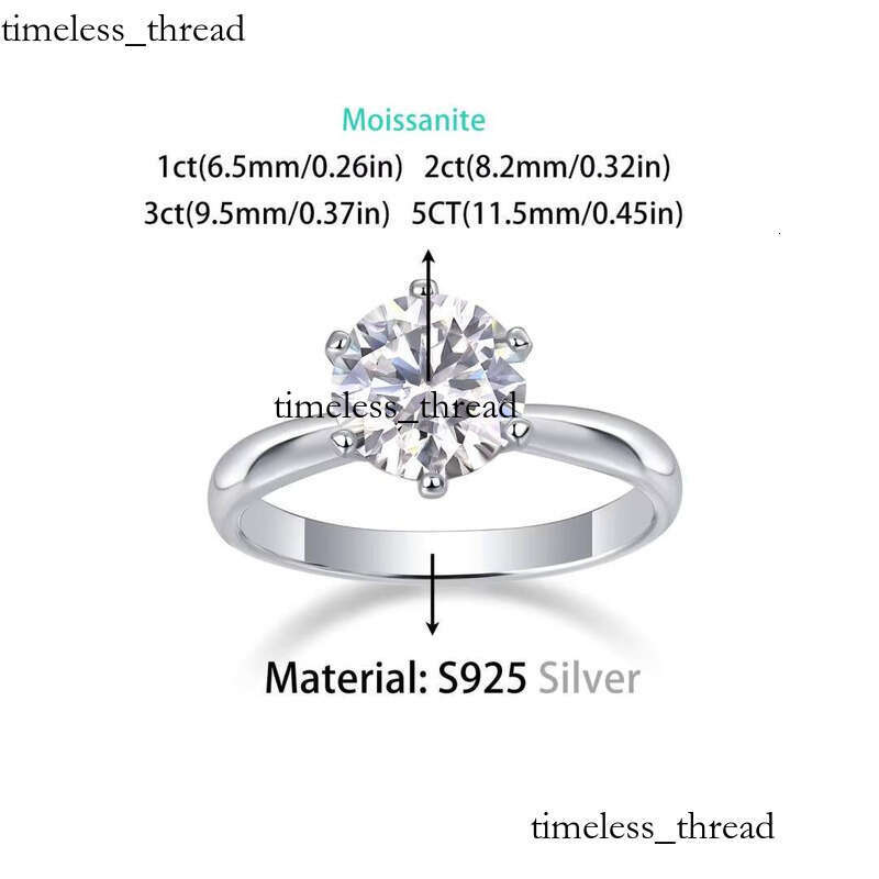VVS Moissanite Wholesale Bulk Gold Plated Round White 925 Silver Jewelry 1Ct Vvs Women's Wedding Ring