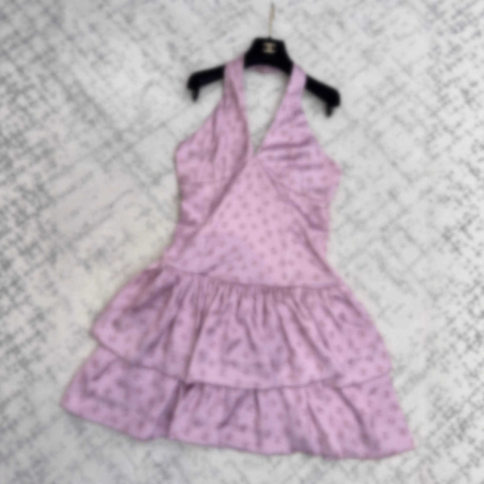 Basic & Casual Dresses Designer Brand Summer New French Style Purple Floral Collar Vest Dress for Women, Waist-cinching Slimming Sleeveless Short Dr