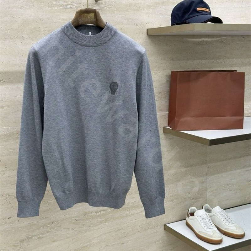 Quiet Luxury Designer Winter Designer Men Knitted Warm Sweater Bottoming Shirt Casual Semi-turtleneck Sweaters B1289
