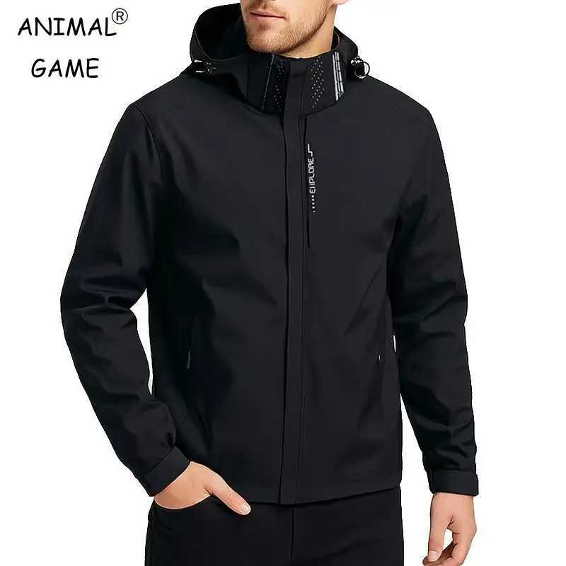 Outdoor Mens Waterproof Raincoat Lightweight Jackets Coat with Hood Hiking Windproof Jacket Climbing Sport Casual Streetwear W251209