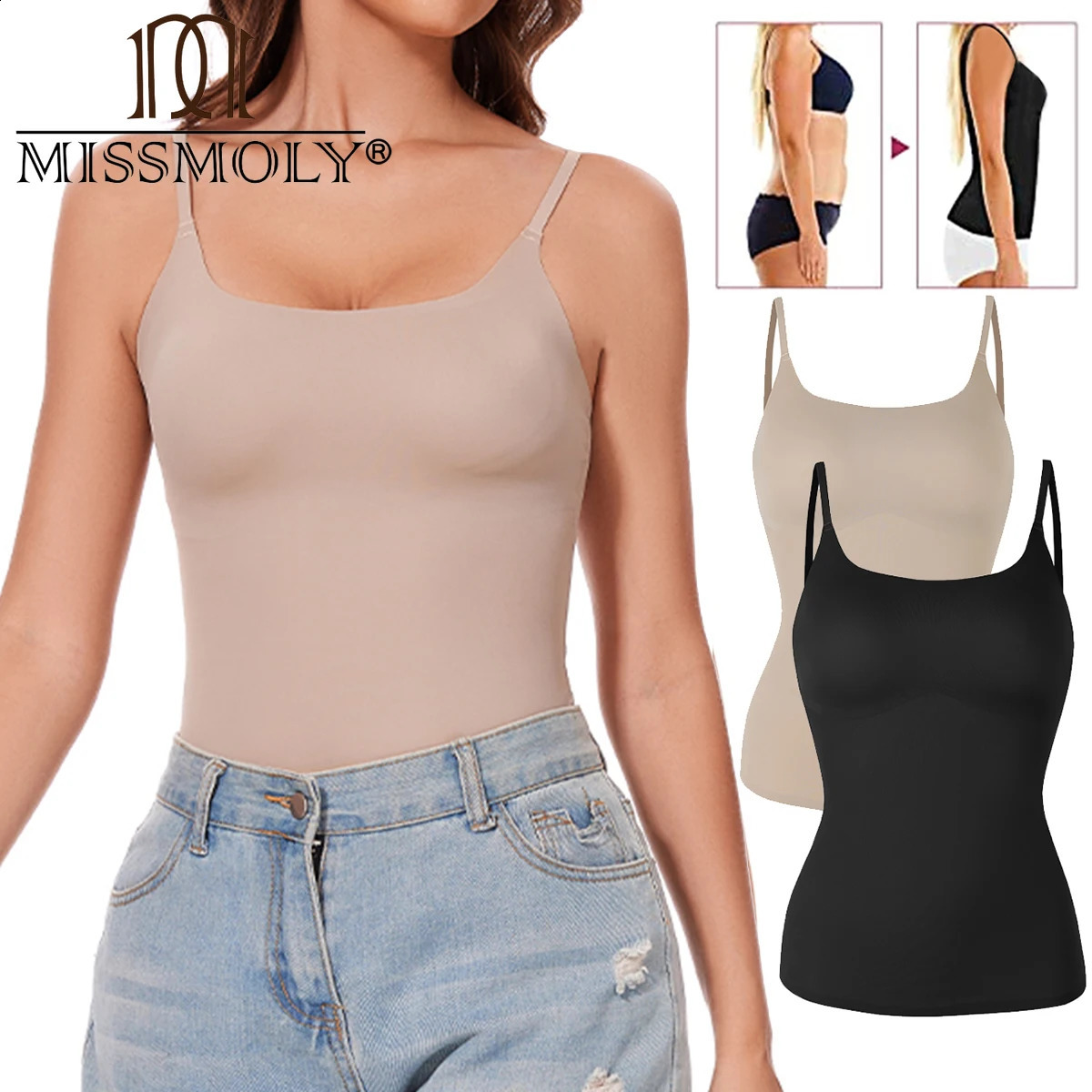 MISSMOLY Women Shapewear Skinny Camisoles Tummy Control Shaping Tank Tops Slimming Underwear Corset Vest Compression Body Shaper 251209