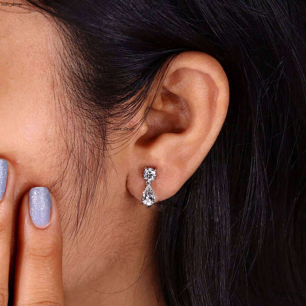 IGI GIA Certified Manufacturing Laboratory Sapphire Grown VVS Moissanite Stud 10K 14K 18K Pure Gold Tear Drop Big Dipper Earrings