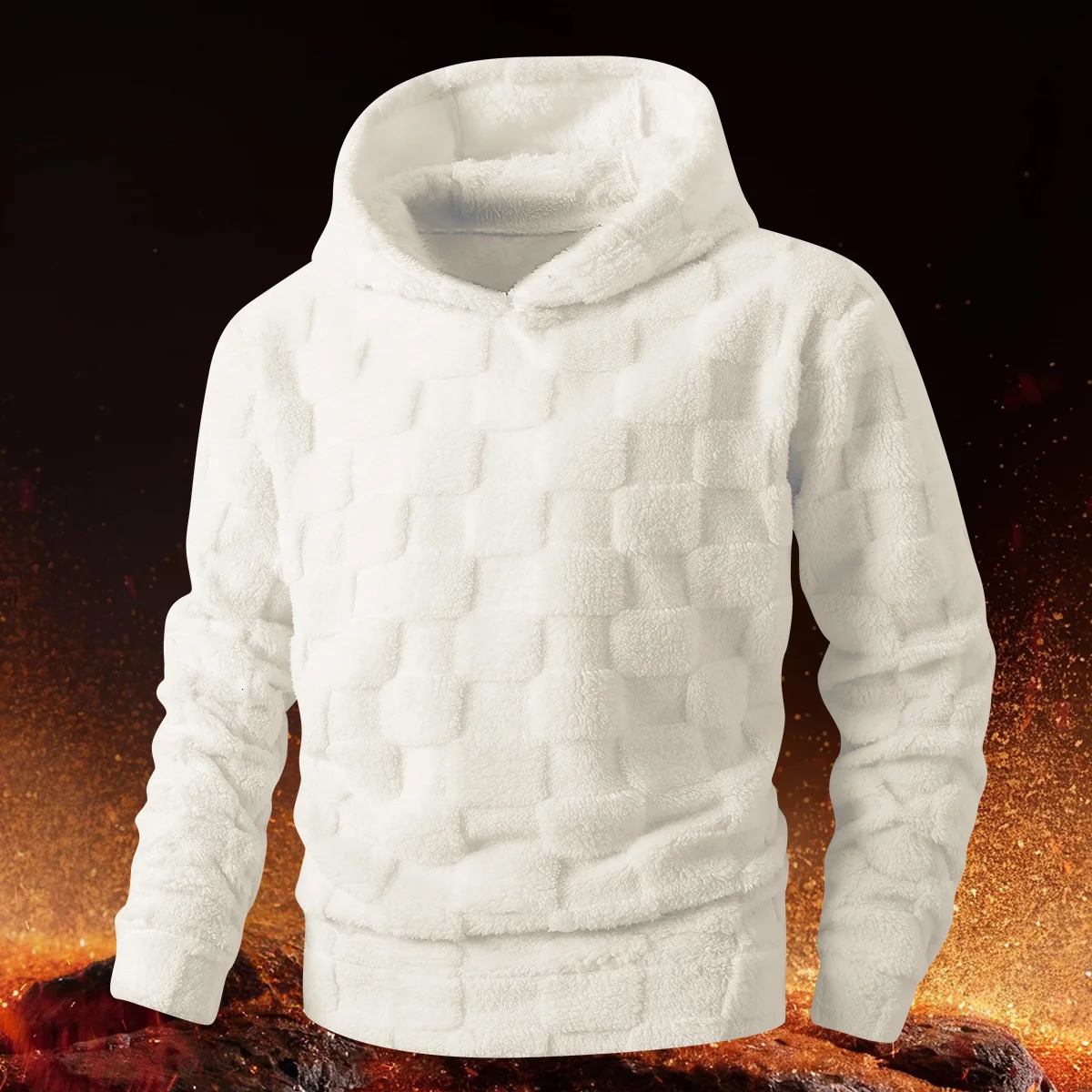 Mens autumn and winter thickened hooded sweatshirt fashionable cut suitable for daily outings sports shopping travel 251205