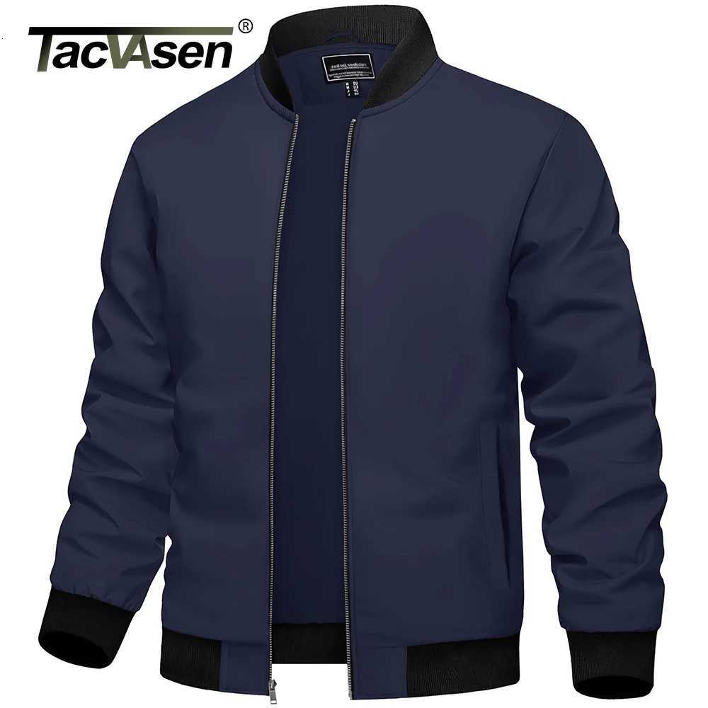 TACVASEN Mens Varsity Jacket Autumn Lightweight Windproof Full Zip Up Bomber Jacket Waterproof Outdoor Sports Casual Coat W251209