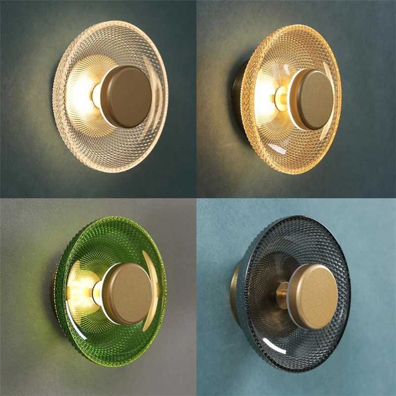 Lampes murales en verre coloré moderne bol d'éclairage Led nordique appliques suspendues salon chambre lampe de chevet décor intérieur luminaires