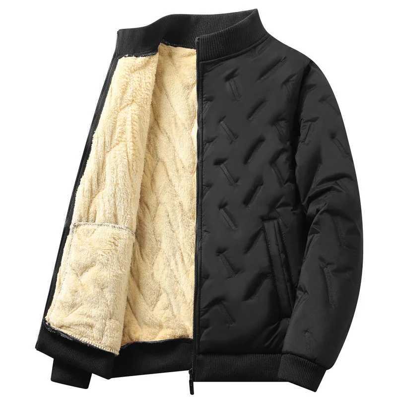 Cappotto invernale in lana di agnello per uomo e anziani Collo alto allentato ispessito con giacca in cotone imbottita W251209
