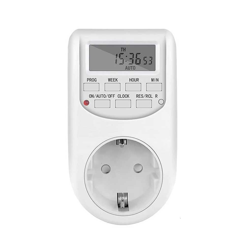 1pc EU Plug Timer Switch Digital Power Socket Energy Saving Adjustable Kitchen Timer Outlet Week Hour Programmable Timing Socket C251209-image-1087828182