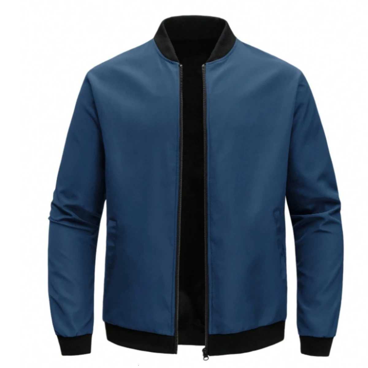 2025 Spring and Autumn New Baseball Collar Short Loose Solid Color Jacket Mens Business Casual Thin Coat Trend W251209