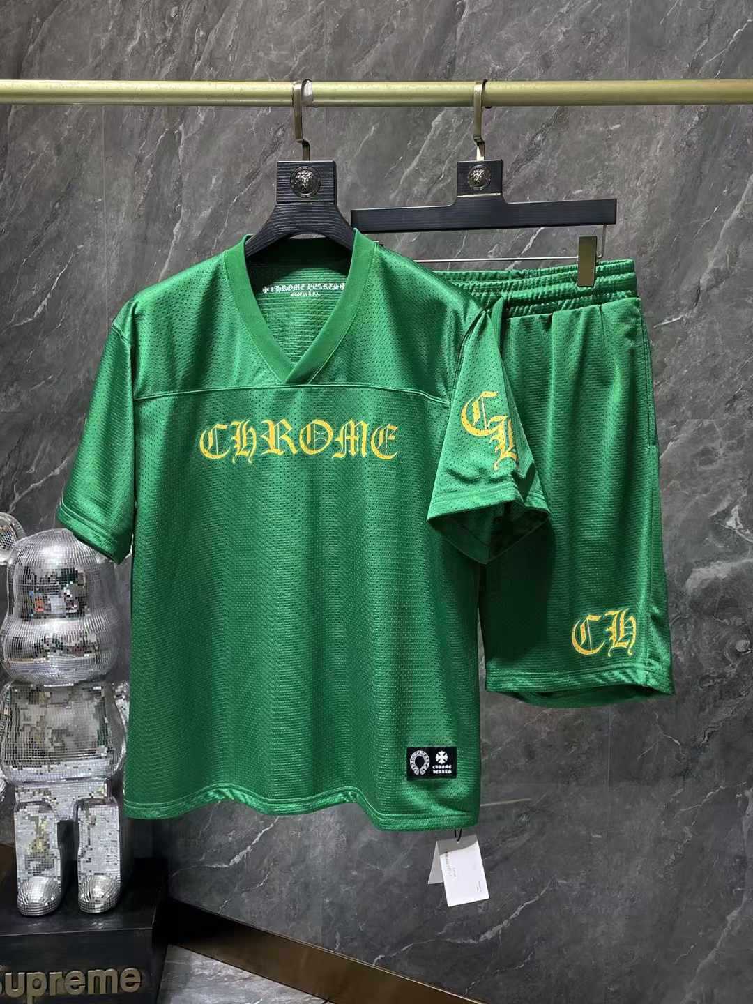 Designer Men Jersey Sweatshirts Women Luxury Chrome Jersey Set Limited Edition Y2k Short Sleeve Tees 6C6