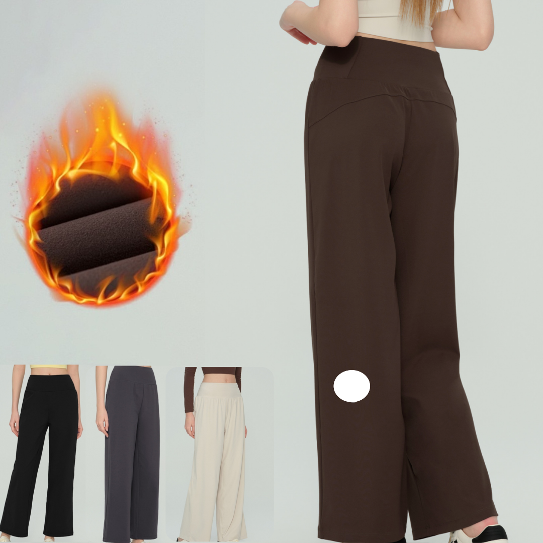 UU-L5609 Pantalon de Yoga taille haute décontracté pour l'extérieur, coupe ample, poches arrière en polaire à séchage rapide pour automne/hiver,