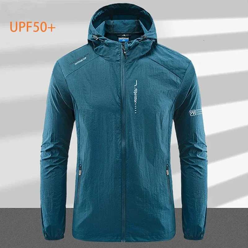 Mens UPF 50 UV Protection Windbreaker Quick Dry Jacket Outdoor Sun-Protective Thin Hiking Fishing Cycling Hooded Sport Light W251209