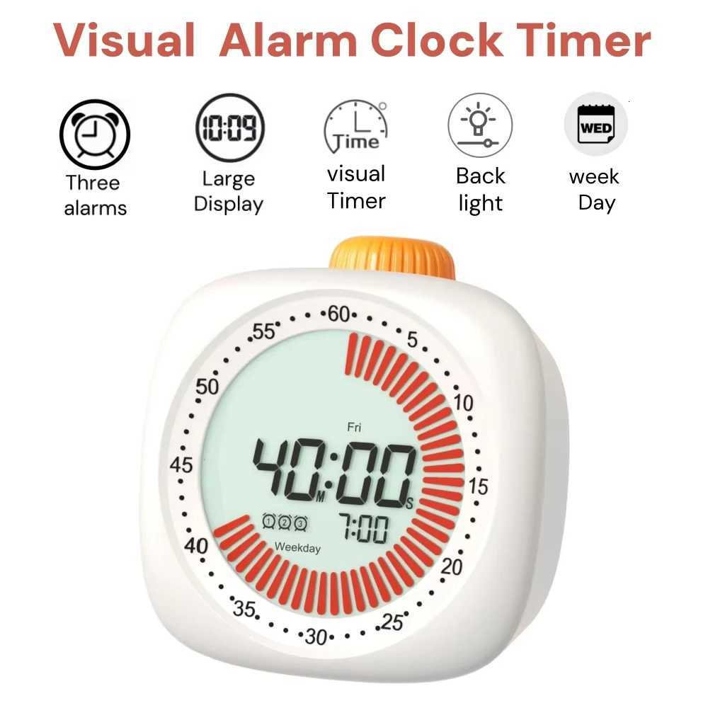 Podoro Digital Visual Timer with 3 Al Clock All In One 60min Study Kitchen Shower Blacknight Cute Timer Time Manager Tool C251209-image-1087828875