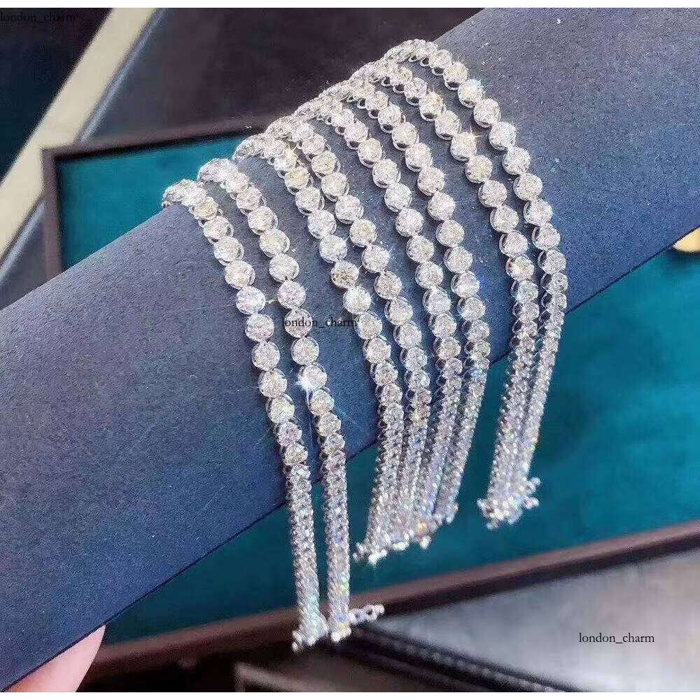 18k Pure Rose Yellow Gold VS Brilliance Round Cut Real VVS Moissanite Tennis Bracelet Jewelry