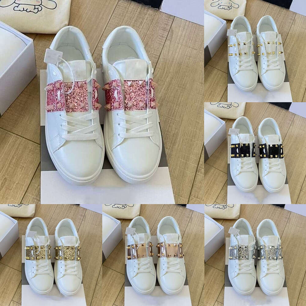 Designer womens mens shoe Luxury Rivews Casual Shoes Low Open Sneakers Flat bottom Leather Retro black white pink beige Calfskin Vintage Sports Loaf