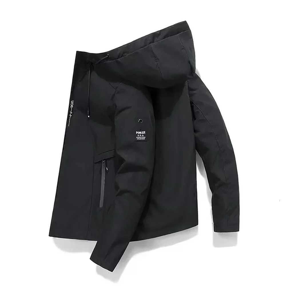 2025 Spring and Autumn New Men Fashion Zipper Hooded Jacket High Quality Windproof and Waterproof Outdoor Comfortable Coat W251209