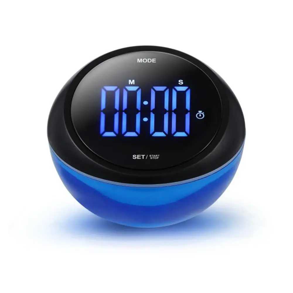Mti Functional LCD Timer with Ambient Light Rechargeable Rotating Timer Kitchen Baking Learning Countdown Stopwatch C251209-image-1087828289