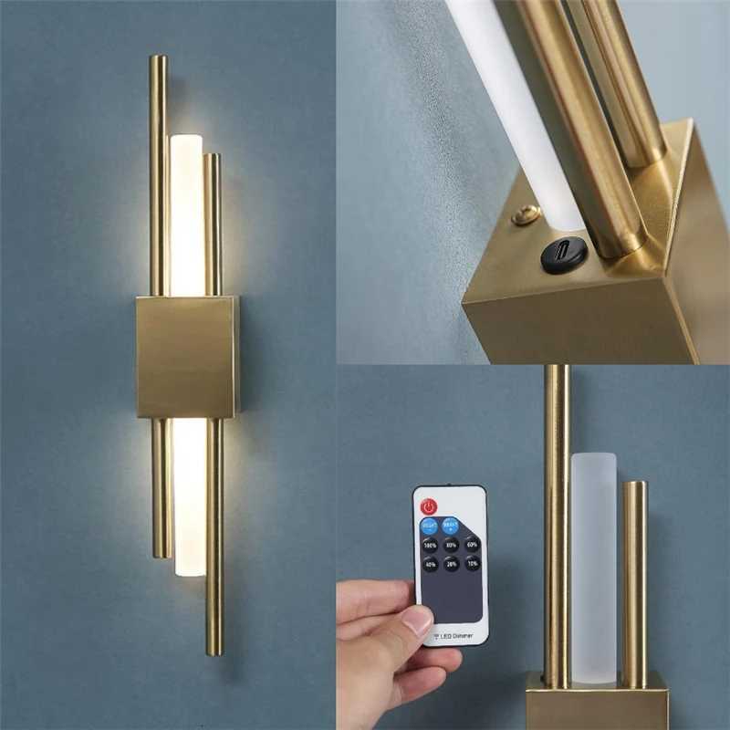 Lampes murales modernes en acrylique pour salon, chambre à coucher, couloir, applique murale, charge LED, télécommande, éclairage artistique en f