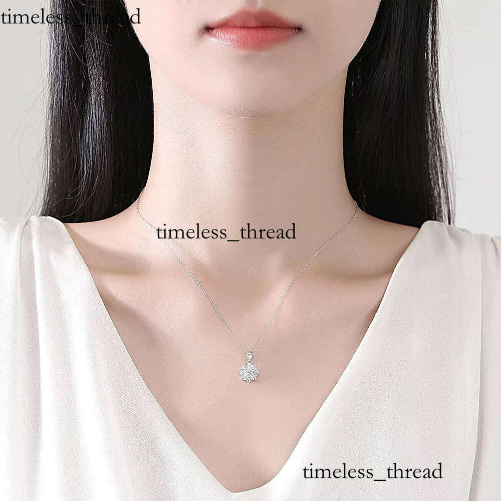 CZCITY Women's Fashion 925 Sterling Silver Queen Jewelry Exquisite Charm Designer Sunflower Necklace Pendant