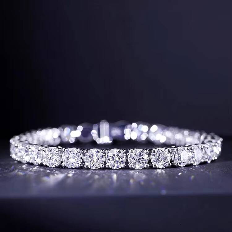 XingGuang High Quality Pass Diamond Tester Hip Hop 925 Sterling Silver 2mm 3mm 4mm 5mm 65mm Moissanite Tennis Chain Bracelet