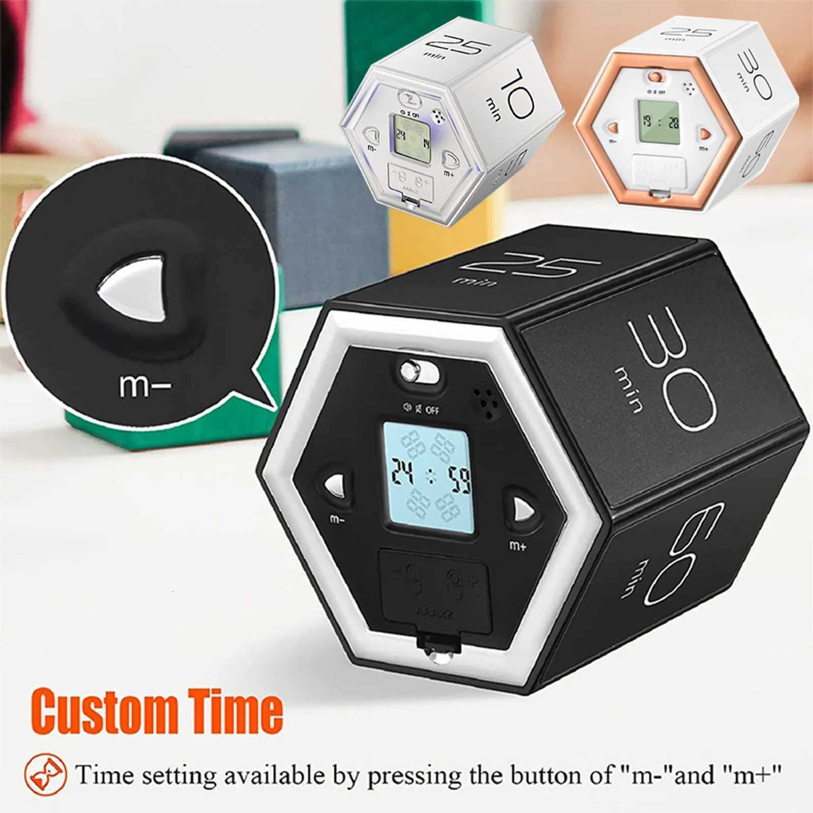 Hexagon Digital Clock Timer Magnetic Cubes Timer Kitchen Hexagon Flip Timer for Studying Cooking Exercising Easy C251209-image-1087828567