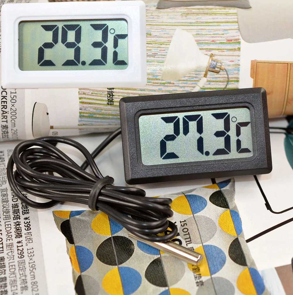 Refrigerator Thermeter Fridge zer LCD Thermograph for Refrigerator -50 100 Black White C251209-image-1087828701