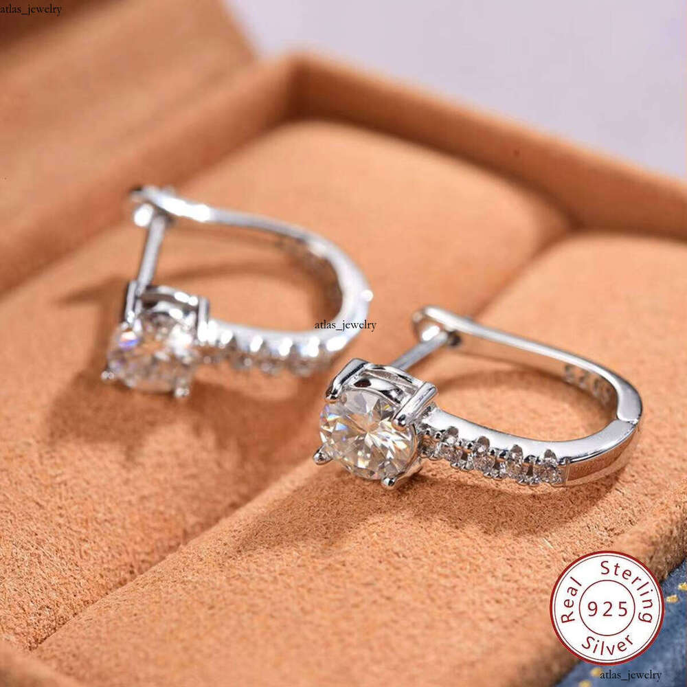 VVS Moissanite GRA Certified 0.5ct Sandstone Wedding Earrings Women's Gift Lab Stone 925 Sterling Silver Original Fine Jewelry