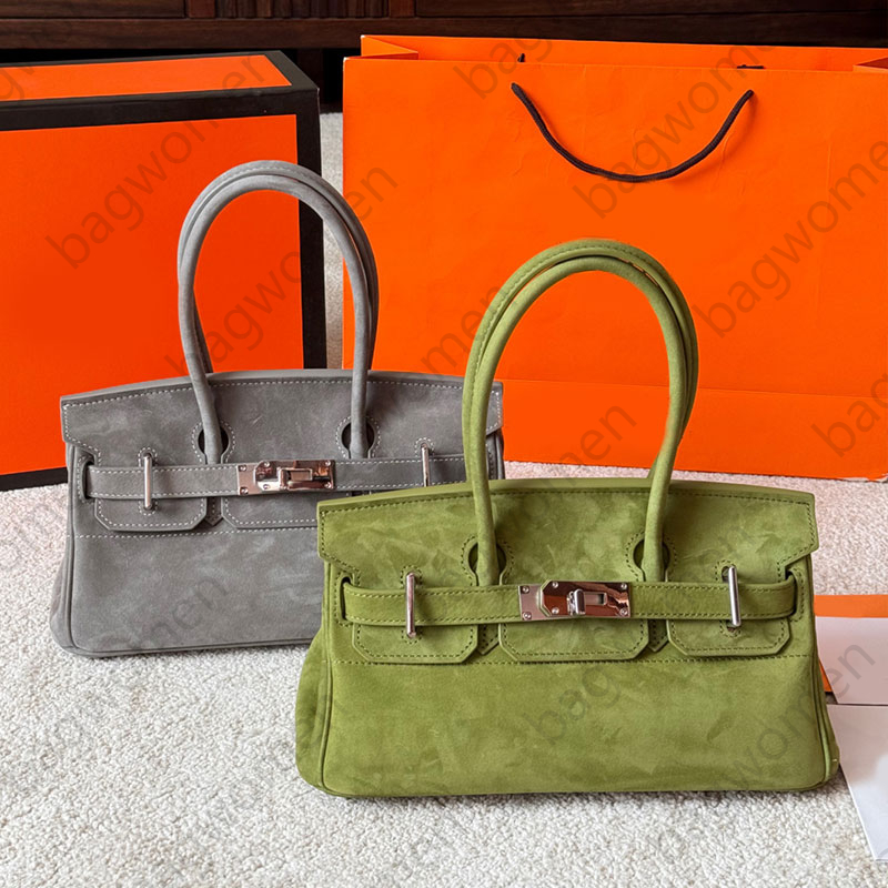Suede Handbag Designer Tote Bag Sac Luxe Femme Shoulder Bag Silver Hardware Buckle Shopping Bag Luxury Purse High Quality High-Capacity Bag Plain Co