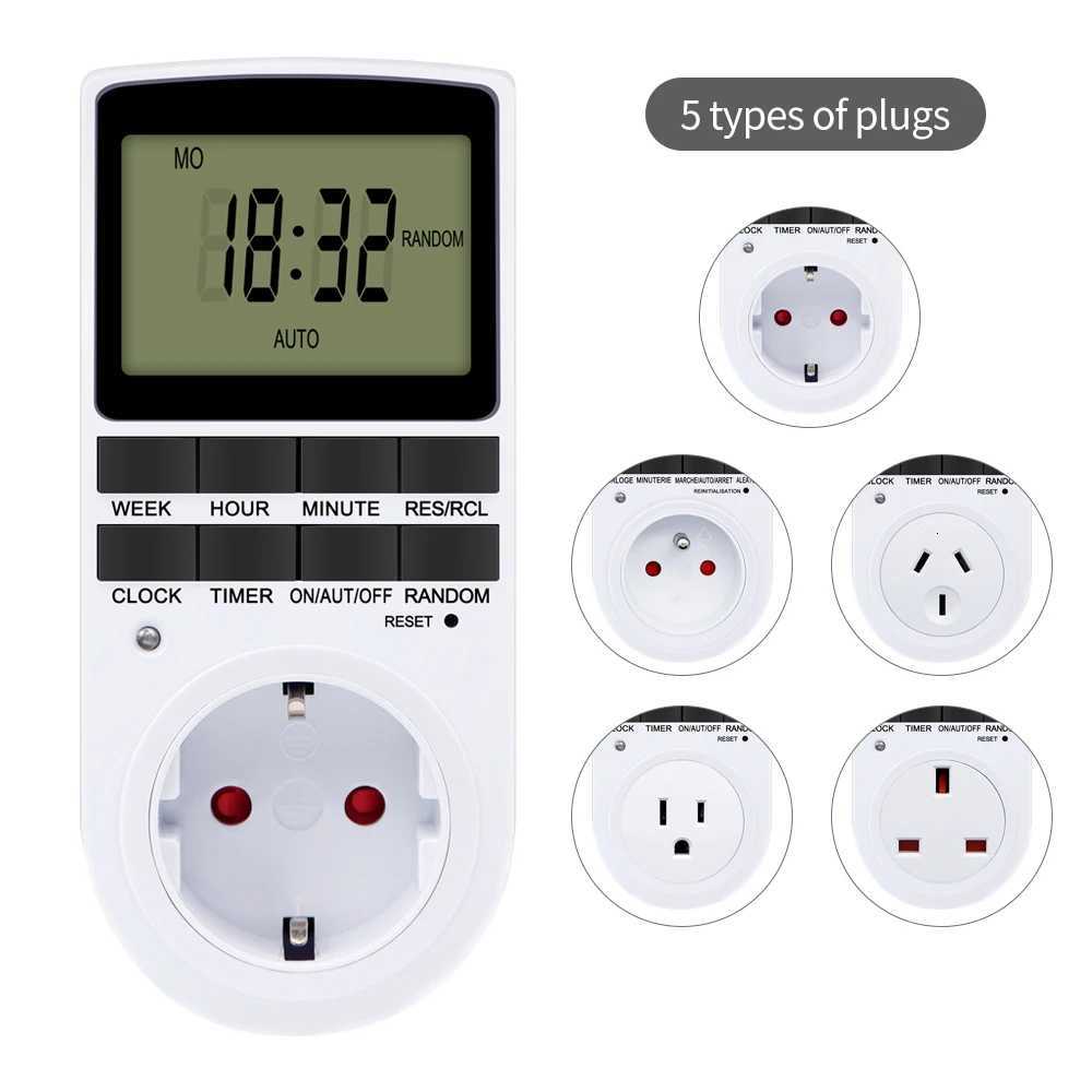 TM02 Electronic Digital Timer Kitchen Timer Socket Outlet 230V 110V 12/24 Hour Cyclic Outlet Programmable Timing EU FR US Plug C251209-image-1087828520