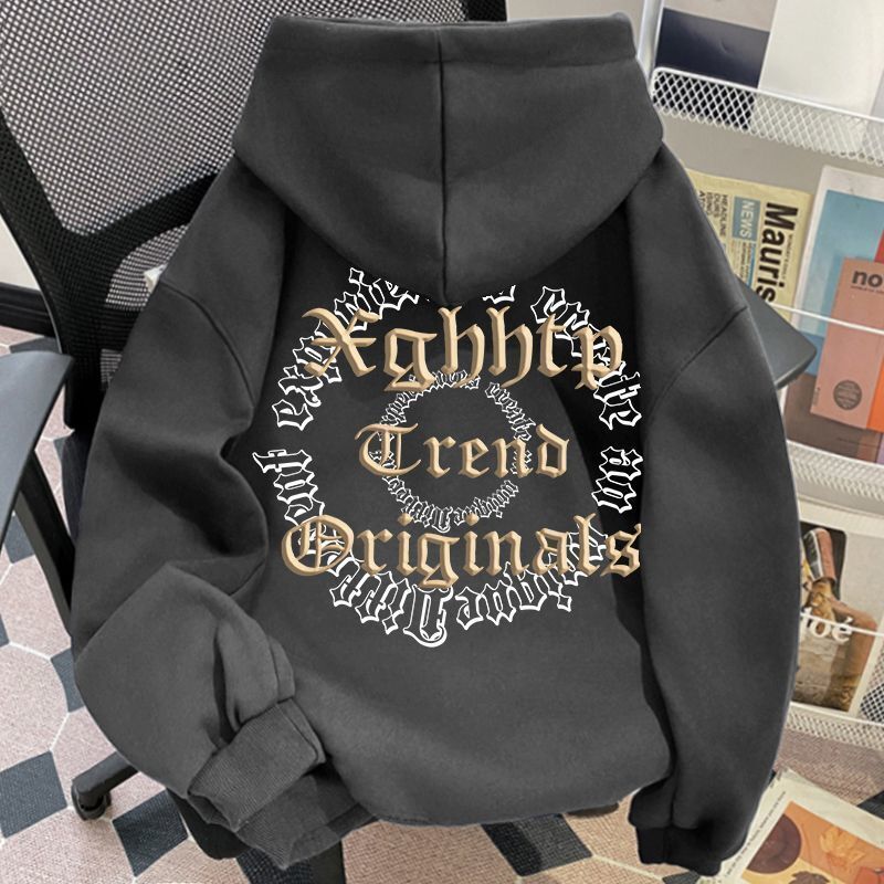 Designer Free Shipping Men's And Women's Versatile Letter Print Hoodies, Autumn-winter American Retro Fleece Loose Outerwear (100% Pure Co
