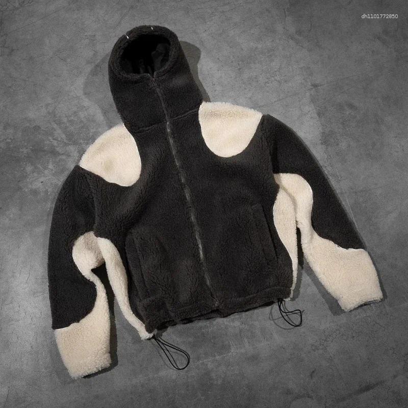 Women's Hoodies 2025 Granular Fleece Half-covered Hoodie Harajuku Fashion Oversized Coat Jacket Streetwear Men Hip Hop Vintage