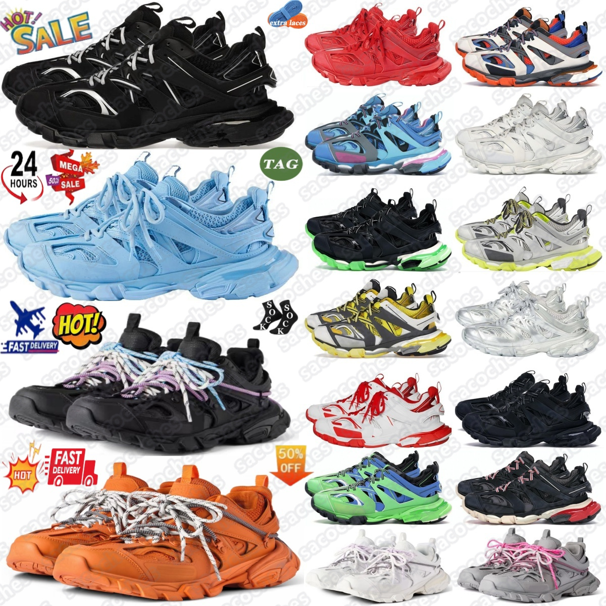 Track 3.0 designer shoes trail laces sneakers trainers tracks 3 women men White Orange black Grey Green Blue red leather free sliver multi pink b-image-908622429