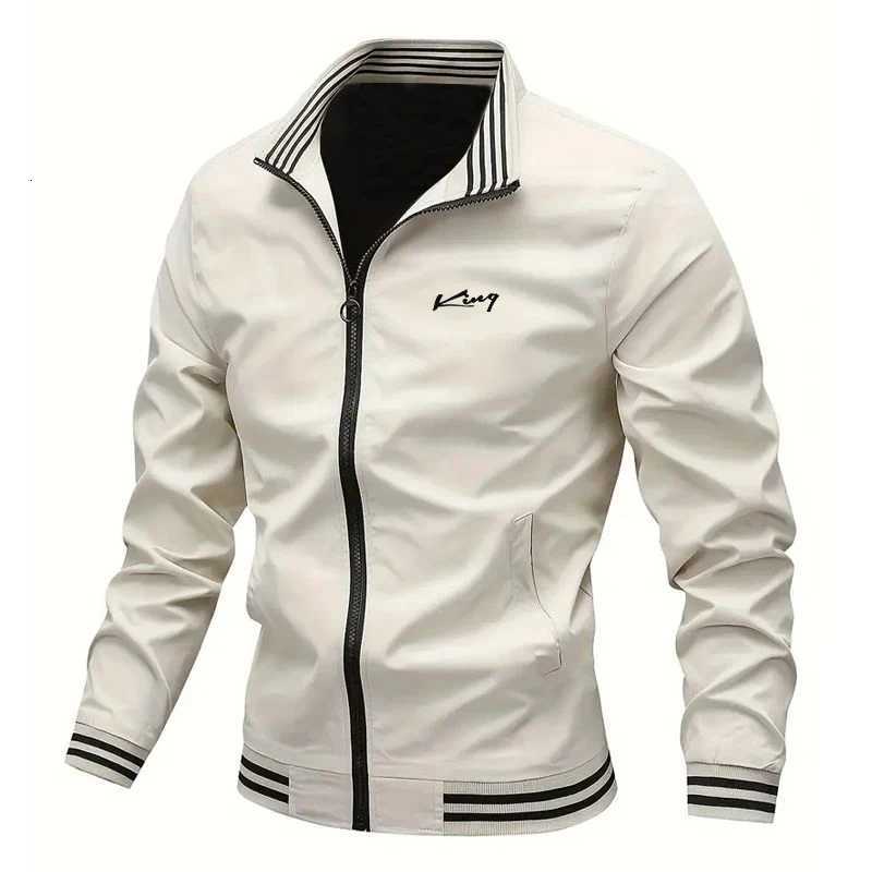 Mens Full Zip Jacket Black Navy Blue Coat Plain Zipper Pocket Sports Outdoor Streetwear Cool Casual Spring Fall Clothing W251209