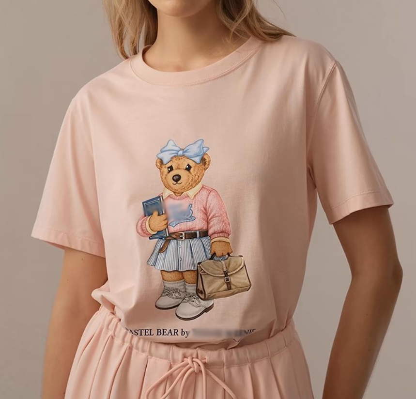 Fashion Womens Luxury T-shirt Designer Small Bear Printed Shirts Tops Letters Tshirt Slim Tee Loose Top