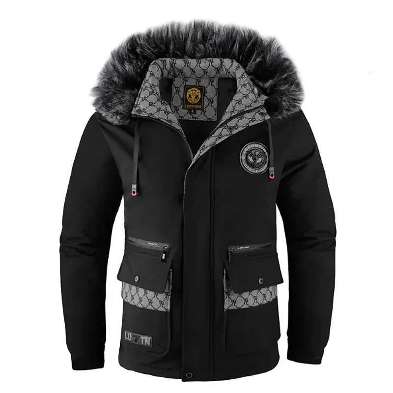 Mens Fall Winter Casual Jacket Trend with The Hooded Cotton Jacket Windproof Warm Padded Cold Pure Color Simple Cotton Clothing W251209