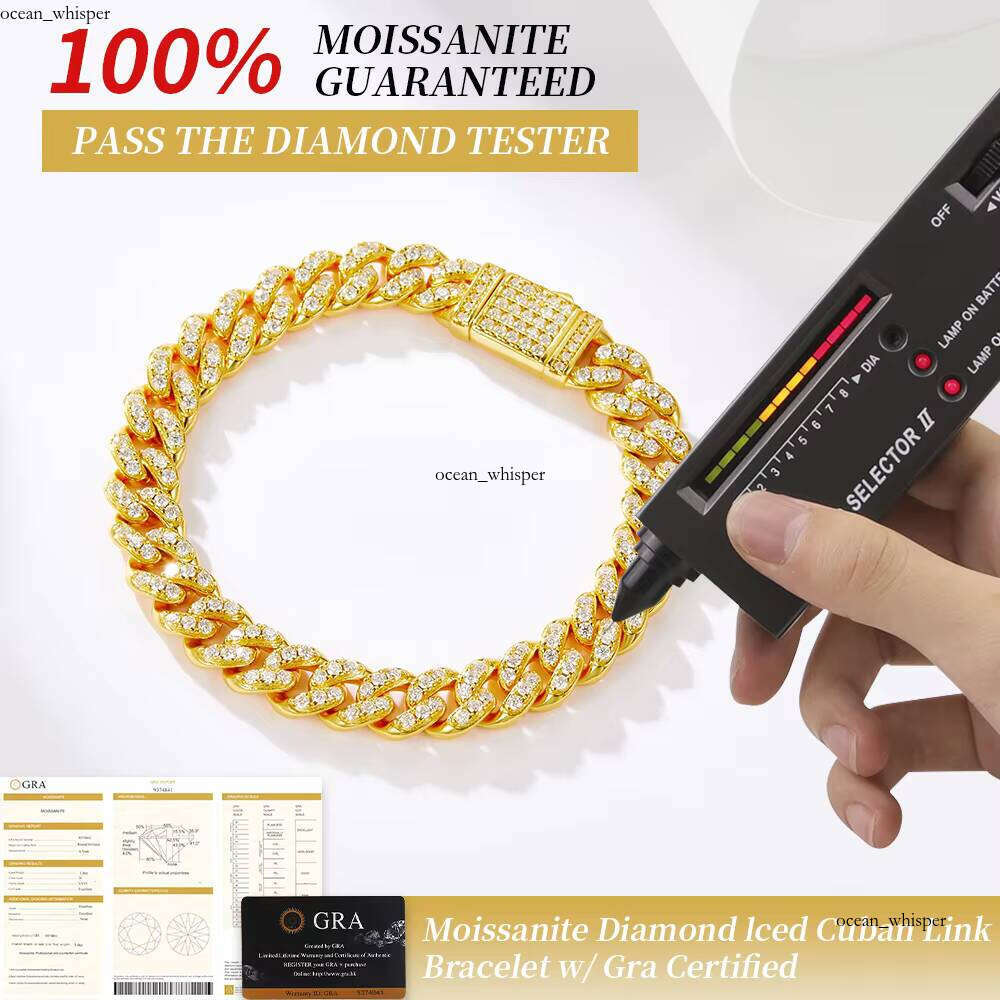 925 Moonstone Faith for Men and Women New Silver Plated Gold Jewelry Hot Sale Bracelet with VVS Moissanite Main Stone